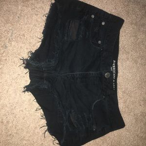 Distressed / Ripped Black Shorts
